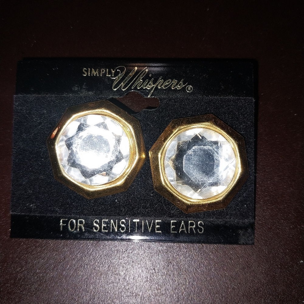 90s Simply Whispers Gold Plastic Earrings for Sensitive Ears